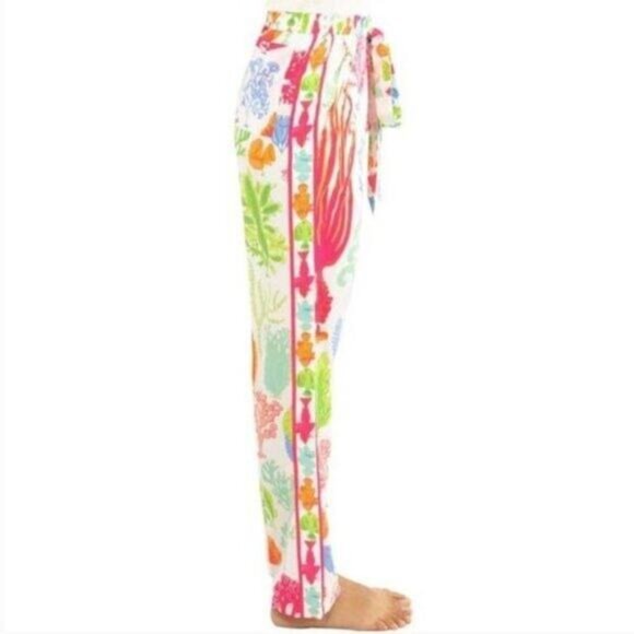 GRETCHEN SCOTT bon voyage pants in sea sway brights women's Size Large NEW - Picture 2 of 5